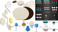 DIY Crafts 100x Without Flexible Shaft, Gross Polishing Buffing Pad Kit Polisher M10/14 Drill Adapter Car Polish Sponge Wheel Kit Car Wash Cleaning Tools Cleaning For Dri(100x Without Flexible Shaft) - 100x Without Flexible Shaft, Multicolor