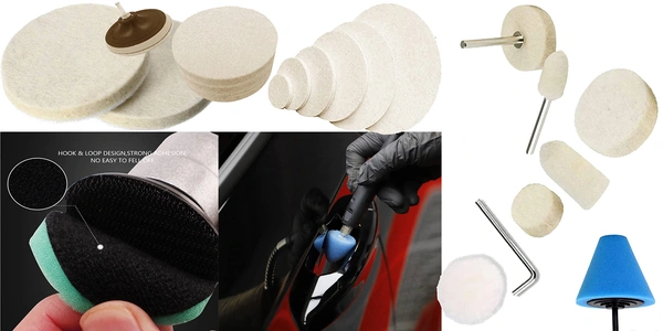 DIY Crafts 100x Without Flexible Shaft, Gross Polishing Buffing Pad Kit Polisher M10/14 Drill Adapter Car Polish Sponge Wheel Kit Car Wash Cleaning Tools Cleaning For Dri(100x Without Flexible Shaft) - 100x Without Flexible Shaft, Multicolor