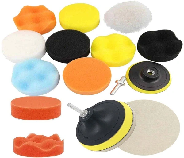 DIY Crafts 11 Pcs 3 Inch Car Polish Pads Buffer Tool Set Car Polisher Drill Sponge Kit Set Car Waxing Care Foam Scratch Remover Paint Repair (Pack Of 33 Pcs, Multi) - Pack Of 33 Pcs, Multi