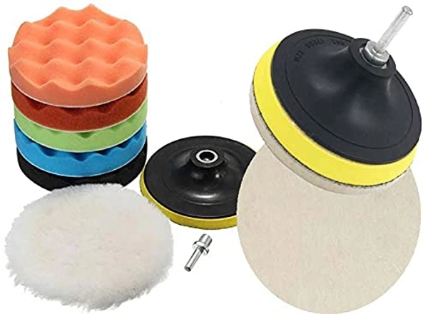 DIY Crafts Pack Of 4"inch Pcs, Multi Colour, 8 Pcs Sponge Polishing Waxing Buffing Pads With Felt Pad Kit Set Compound For Auto Car 3" (Pack Of 4"inch Pcs, Multi Colour) - Pack Of 4"inch Pcs, Multi Colour