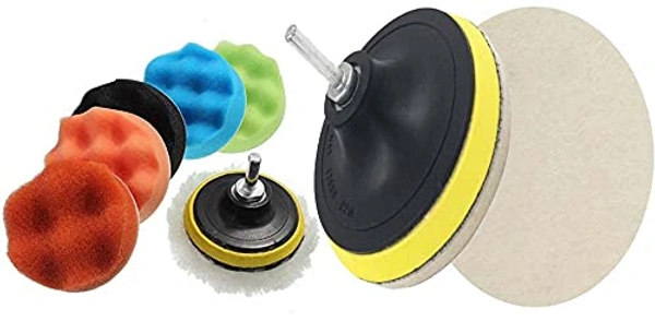 DIY Crafts Pack Of 4"inch Pcs, Multi Colour, 8 Pcs Sponge Polishing Waxing Buffing Pads With Felt Pad Kit Set Compound For Auto Car 3" (Pack Of 4"inch Pcs, Multi Colour) - Pack Of 4"inch Pcs, Multi Colour