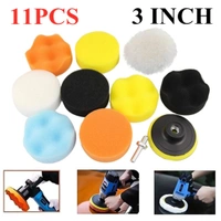 DIY Crafts 11 Pcs 3 Inch Car Polish Pads Buffer Tool Set Car Polisher Drill Sponge Kit Set Car Waxing Care Foam Scratch Remover Paint Repair (Pack Of 33 Pcs, Multi) - Pack Of 33 Pcs, Multi