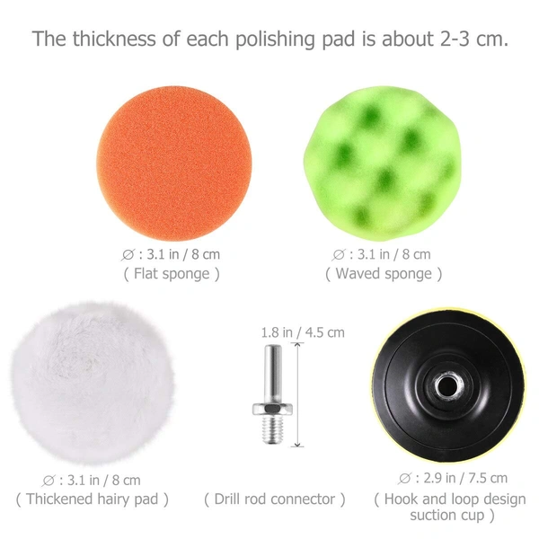 DIY Crafts Pack 45 Pcs, Multi Colour, 15 Pcs 3"-Inch Wool Pad For Polishing Tools Set 3" Inch Buffing Pad Kit Compound Polishing Auto(Pack 45 Pcs, Multi Colour) - Pack 45 Pcs, Multi Colour