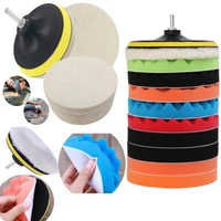 DIY Crafts 24 Pcs 3" inch Polishing Pads Sponge Woolen Felt Pad Polishing Waxing Buffing Pads Auto Car With M10 Drill Adapter Car Care Cleaning Sponge (Pack Of 24 Pcs, 3" inch Multi Colour) - Pack Of 24 Pcs, Multi Colour