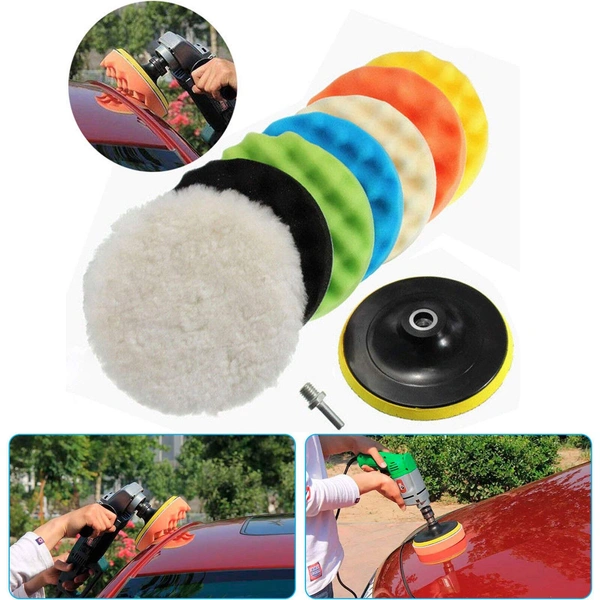 DIY Crafts 24 Pcs 3" inch Polishing Pads Sponge Woolen Felt Pad Polishing Waxing Buffing Pads Auto Car With M10 Drill Adapter Car Care Cleaning Sponge (Pack Of 24 Pcs, 3" inch Multi Colour) - Pack Of 24 Pcs, Multi Colour