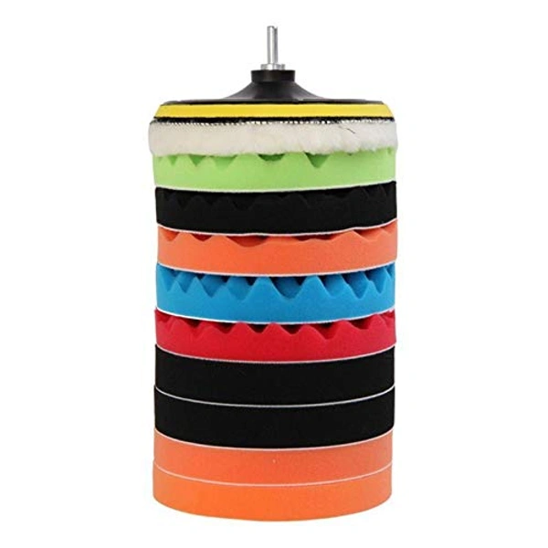 DIY Crafts 24 Pcs 3" inch Polishing Pads Sponge Woolen Felt Pad Polishing Waxing Buffing Pads Auto Car With M10 Drill Adapter Car Care Cleaning Sponge (Pack Of 24 Pcs, 3" inch Multi Colour) - Pack Of 24 Pcs, Multi Colour