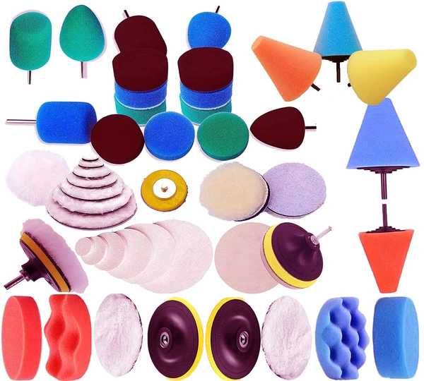 DIY Crafts 120 Pcs 15x8, 4"inch, Mini 1-3"inch Choice 1-7"inch in Felt Fur Sponge Buffing Waxing Pad Drill Adapter for Tight Areas Detailing Polishing Waxing Sealing Glaze A (120 Pcs 15x8, 4"inch) - 120 Pcs 15x8, 4"inch