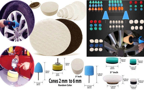 DIY Crafts 135 Pcs 15x9, 7"inch, Mini 1-3"inch Choice 1-7"inch Sponge Buffing Pads Waxing Pad Drill Adapter for Tight Area Detailing Polishing Waxing And Sealin (135 Pcs 15x9, 7"inch) - 135 Pcs 15x9, 7"inch