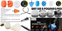 DIY Crafts 135 Pcs Kit, Mini DIY Artistic Kit 1-3" inch Choice Fur Felt Sponge Buffing Pad Waxing Pad Drill Adapter Universal for Tight Area Detailing Polishing Waxing & Sealing Glaz (135 Pcs Kit) - 135 Pcs Kit, Multicolor