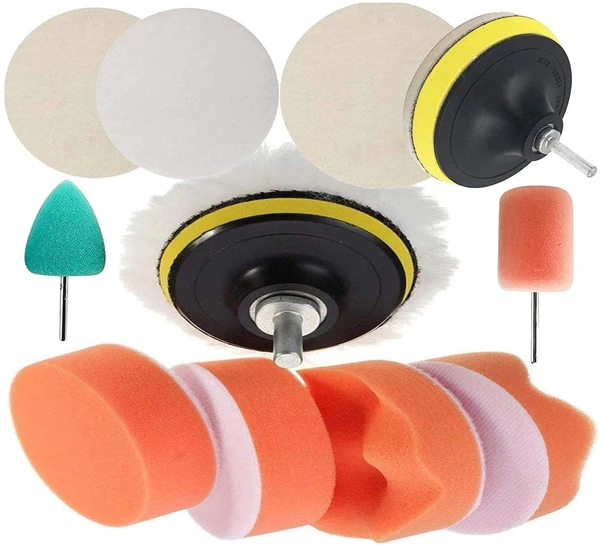 DIY Crafts 15 Pcs 15x1, 1"inch, Mini 1-3"inch Choice 1-7"inch Felts Sponge Buffing Pads Waxing Pads Drill Adapter M10/14 for Tight Areas Detailing Polishing Waxing & Seal (15 Pcs 15x1, 1"inch) - 15 Pcs 15x1, 1"inch