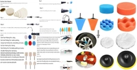 DIY Crafts 15 Pcs 15x1, 6"inch Kit, Mini 1-3"inch & Choice 1-7"inch Polishing Pads Sponge Buffing Pads Waxing Pads with M10/14 Drill (15 Pcs 15x1, 6"inch Kit) - 15 Pcs 15x1, 6"inch Kit