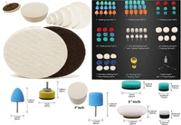 DIY Crafts 15 Pcs, Kit With Flexible Shaft, Mini Buffing Polishing Pads, 1"-3" inch Detail Polisher Pad Use On Rotary Tool Cordless Drill for Tight Area Detaili(15 Pcs, Kit With Flexible Shaft) - 15 Pcs, Kit With Flexible Shaft