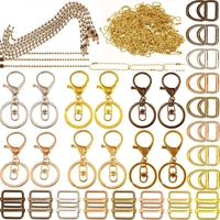 DIY Crafts 15 Sets, Silvery, Metal Heavy Duty Eye Clasp Ball Chain Keychain for Spring Pet Buckle Key Chain for Linking Dog Leash Collar Project Metal (15 Sets, Silvery) - 15 Sets, Silvery