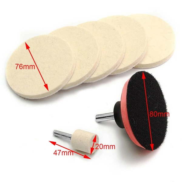 DIY Crafts 500 Gram, 5" inch Kit, 1-7" inch Soft Wool Pad For Window Cleaning Polishes Windshields Car Windows Easy Use Wheel Cerium Oxide Powder Scratch Remover Tools Paint (500 Gram, 5" inch Kit) - 500 Gram, 5" inch Kit