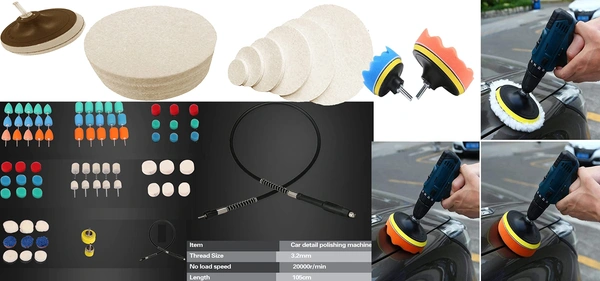 DIY Crafts 150 Pcs 15x10, 1" inch, Mini Buffing Polishing Pads Detail Polisher Pad Use On Rotary Tools,Cordles Drill For Tight Area Detailing Polish(150 Pcs 15x10, 1" inch) - 150 Pcs 15x10, 1" inch