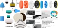 DIY Crafts 155 Pcs 15x1, 7"inch, Mini 1-3"inch Choice 1-7"inch Sponge Buffing Pads Waxing Pads Drill Adapter for Tight Area Detailing Polishing Waxing And Sealing (155 Pcs 15x1, 7"inch) - 155 Pcs 15x1, 7"inch