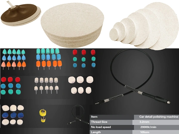DIY Crafts 15x, 15x1, With 4x Fur + 4x Felt Pad, Detail Polisher Pads 1-3"inch Buffing Pad Kit Polisher Electric Drill Rotary Tool Polishing Pad Set (15x, 15x1, With 4x Fur + 4x Felt Pad) - 15x, 15x1, With 4x Fur + 4x Felt Pad