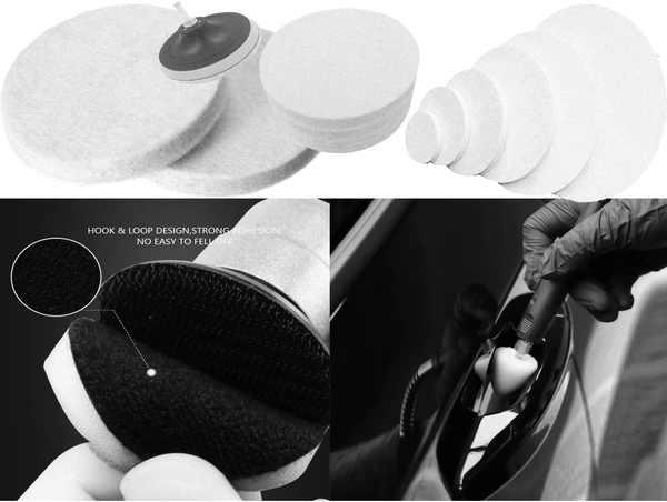 DIY Crafts 15x, 15x1, With 4x Fur + 4x Felt Pad, Detail Polisher Pads 1-3"inch Buffing Pad Kit Polisher Electric Drill Rotary Tool Polishing Pad Set (15x, 15x1, With 4x Fur + 4x Felt Pad) - 15x, 15x1, With 4x Fur + 4x Felt Pad
