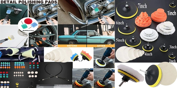 DIY Crafts 15x 4X Fur 4X Felt Pad, 3"inch, Mini Cones 1-3"inch Choice 1-7"inch Sponge Buffing Waxing Felts Furs Pad for Tight Area Detailing Polishing Sealing Glaze+M(15x 4X Fur 4X Felt Pad, 3"inch) - 15x 4X Fur 4X Felt Pad