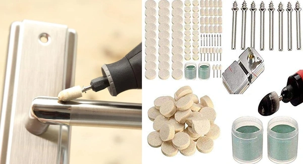 DIY Crafts 15x, Kit With Flexible Shaft, Fur Wool Felt Polishing Pad Polishing Wheel For DIY Craft Point & Mandrel Flexible Shaft Kit for Dre (15x, Kit With Flexible Shaft) - 1 Set / Kit, 27 Pcs Felt Pad 1 Madrel Only