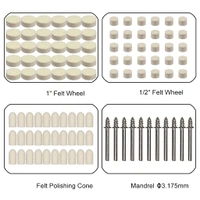 DIY Crafts 15x, Kit With Flexible Shaft, Fur Wool Felt Polishing Pad Polishing Wheel For DIY Craft Point & Mandrel Flexible Shaft Kit for Dre (15x, Kit With Flexible Shaft) - 1 Set / Kit, 27 Pcs Felt Pad 1 Madrel Only