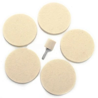 DIY Crafts 1-7" inch Soft Wool Pad for Window Cleaning Polishes Windshields Car Windows Easy Use Wheel Cerium Oxide Powder Scratch Remover Tools Paint Care Tape Self Adhesive (50 Gram, 3" inch Kit) - 50 Gram, 3" inch Kit