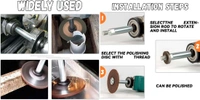 DIY Crafts 1X, 4" inch Extension Rod., M14 Stainless Steel Alloy Material Rotary Extension Shaft Rod Threaded for Rotary Polisher,Car Polisher,Polishing Backing Plate S (1X, 4" inch Extension Rod.) - 1X, 4"inch Extension Rod.