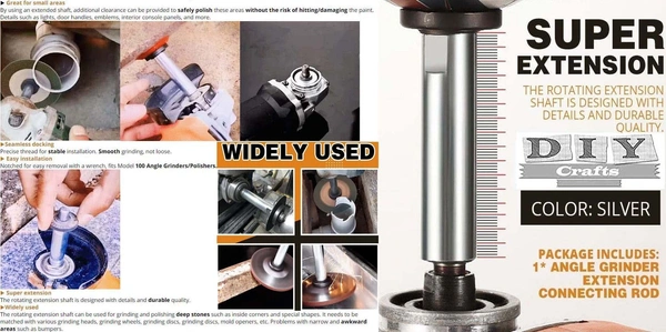 DIY Crafts 1X, 4" inch Extension Rod., M14 Stainless Steel Alloy Material Rotary Extension Shaft Rod Threaded for Rotary Polisher,Car Polisher,Polishing Backing Plate S (1X, 4" inch Extension Rod.) - 1X, 4"inch Extension Rod.