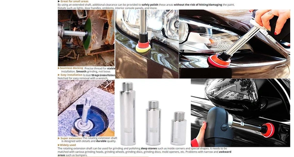 DIY Crafts 1X, 4" inch Extension Rod., M14 Stainless Steel Alloy Material Rotary Extension Shaft Rod Threaded for Rotary Polisher,Car Polisher,Polishing Backing Plate S (1X, 4" inch Extension Rod.) - 1X, 4"inch Extension Rod.