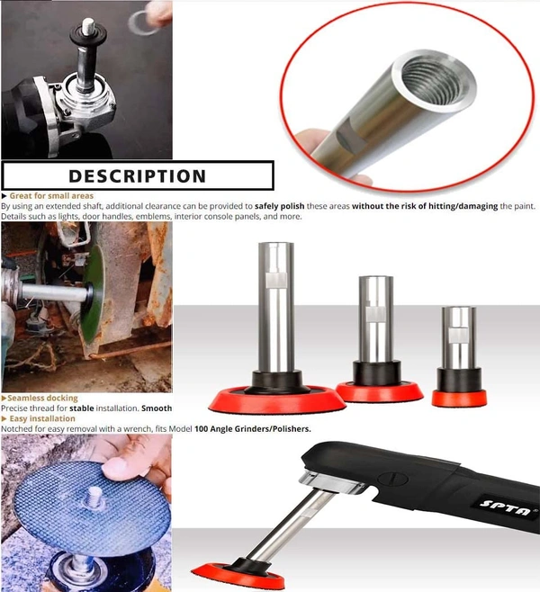 DIY Crafts 1X, 4" inch Extension Rod., M14 Stainless Steel Alloy Material Rotary Extension Shaft Rod Threaded for Rotary Polisher,Car Polisher,Polishing Backing Plate S (1X, 4" inch Extension Rod.) - 1X, 4"inch Extension Rod.
