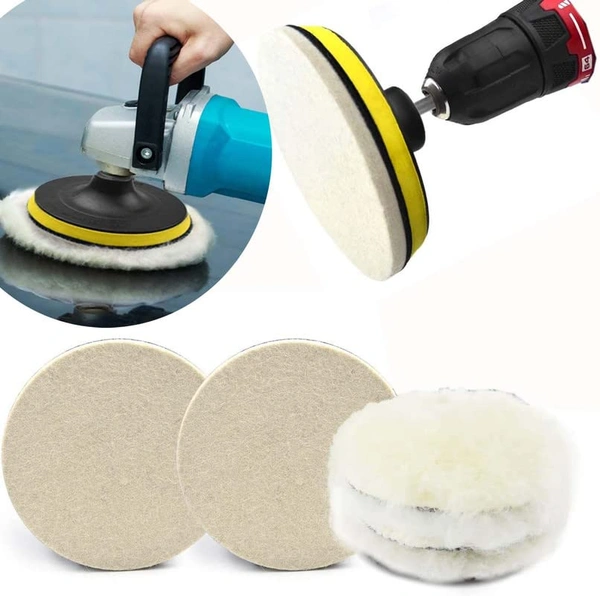 DIY Crafts 1x Felt 5x Fur 1x Nut 1x Backer Pad, 7"inch Kit, 1-7"inch Buffing Wool Felt Polishing Buffing Wheel for Drill Woolen Wax Pad Hook Plate Dr(1x Felt 5x Fur 1x Nut 1x Backer Pad, 7"inch Kit) - 1x Felt 5x Fur 1x Nut 1x Backer Pad, 7"inch Kit