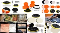 DIY Crafts 1x Kit, 3"inch, Car Buffers and Polishers Kit for Drill, Drill Polishing Wheel Foam Ball Buffing Pads Sponge Ball for Automotive Car Wheels Hub Care, Metal, Plastic, C (1x Kit, 3"inch) - 1x Kit, 3"inch