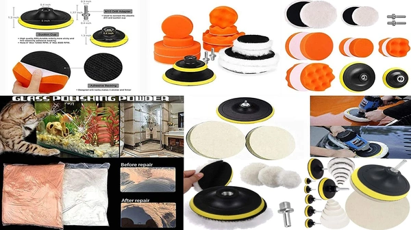 DIY Crafts 1x Kit, 3"inch, Car Buffers and Polishers Kit for Drill, Drill Polishing Wheel Foam Ball Buffing Pads Sponge Ball for Automotive Car Wheels Hub Care, Metal, Plastic, C (1x Kit, 3"inch) - 1x Kit, 3"inch