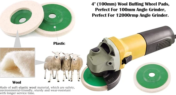DIY Crafts 1x Polish Compound, 4x Felt Disc, Wool Felt Polishing Wheel Disc Comes Buffing Polishing Cutting Compound for Polish Stainless Steel Metal Marble Glass (1x Polish Compound, 4x Felt Disc) - 4x Felt Disc, Transparent Color