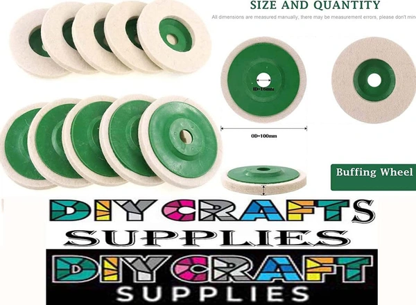 DIY Crafts 1x Polish Compound, 4x Felt Disc, Wool Felt Polishing Wheel Disc Comes Buffing Polishing Cutting Compound for Polish Stainless Steel Metal Marble Glass (1x Polish Compound, 4x Felt Disc) - 4x Felt Disc, Transparent Color