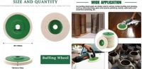 DIY Crafts 1x Polish Compound, 4x Felt Disc, Wool Felt Polishing Wheel Disc Comes Buffing Polishing Cutting Compound for Polish Stainless Steel Metal Marble Glass (1x Polish Compound, 4x Felt Disc) - 4x Felt Disc, Transparent Color