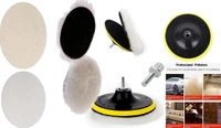 DIY Crafts 1 Kit, 4" inch Wool+Felt+Backer Pad+Universal Nut, 4 Pcs, 1 Kit, Polishes Set Drill Buffing Polishing Pad Kit, M14 Backing+Adapter Power (1 Kit, 4" inch Wool+Felt+Backer Pad+Universal Nut)