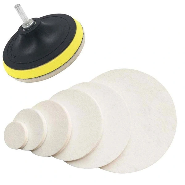 DIY Crafts 2 Kits, 4" inch Felt+Backer Pad+Nut Kit, 3"-7" inch Felt Wool Polishing Buffing Pad Bonnets and Backing Pad(2 Kits, 4" inch Felt+Backer Pad+Nut Kit) - 2 Kits, 4" inch Felt+Backer Pad+Nut Kit
