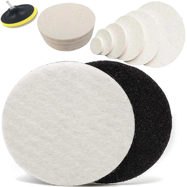 DIY Crafts 2 Pcs, 7"inch Felts Pad Only, Felt Pad Only For UR Cerium Oxide Glass 9 Oz Mesh Cerium Oxide Optical Glass Polishing Compound Powder Windscreen Glass Clea (2 Pcs, 7"inch Felts Pad Only) - 2 Pcs, 7"inch Felts Pad Only