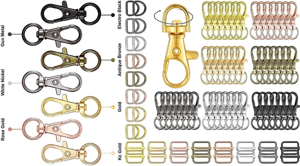 DIY Crafts 3 Pcs D Rings, Antique Bronze, Keyrings & Keychains Round Swivel Snap Hooks Key Rings Chain Jump Rings Mini Screw Metal For Lanyard, ID (3 Pcs D Rings, Antique Bronze) - 3 Pcs D Rings, Antique Bronze