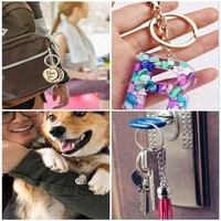 DIY Crafts 2 Pcs, Silvery Bright, Split Key Ring with Chain Set, Metal Flat Keychain Rings 1 Inch with Open Jump Rings and Screw Eye Pins Bulk, for Handbag Hangers Hooks B(2 Pcs, Silvery Bright) - 2 Pcs, Silvery Bright