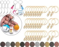 DIY Crafts 2 Pcs, Silvery Bright, Split Key Ring with Chain Set, Metal Flat Keychain Rings 1 Inch with Open Jump Rings and Screw Eye Pins Bulk, for Handbag Hangers Hooks B(2 Pcs, Silvery Bright) - 2 Pcs, Silvery Bright