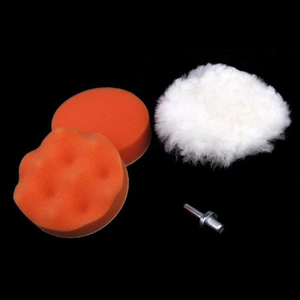 DIY Crafts 2 Sets, Polishing Sponge Set, 3inch Drill Buffing Sponge Pads Kit Including Felt Polishing Pads+Woolen Buffer Thread Drill Adapter Shank Drill Thread (Pack Of 2 Sets, Polishing Sponge Set) - Pack Of 2 Sets, Polishing Sponge Set