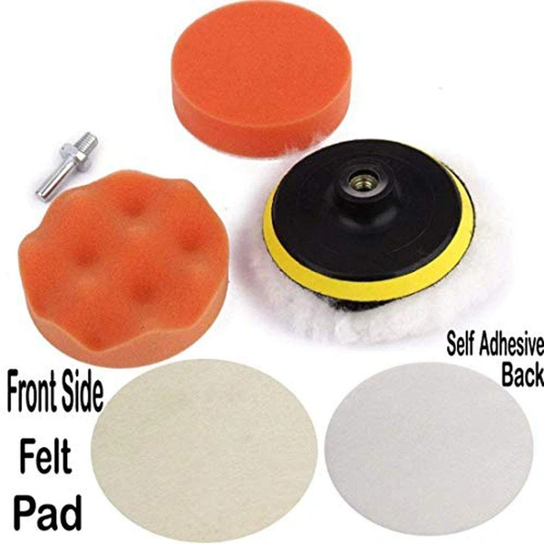 DIY Crafts 2 Sets, Polishing Sponge Set, 3inch Drill Buffing Sponge Pads Kit Including Felt Polishing Pads+Woolen Buffer Thread Drill Adapter Shank Drill Thread (Pack Of 2 Sets, Polishing Sponge Set) - Pack Of 2 Sets, Polishing Sponge Set