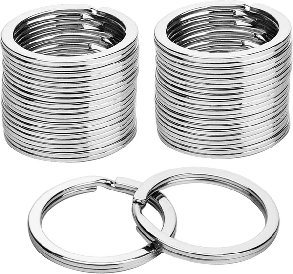 DIY Crafts 70 Pcs 14 Sets, Nicket Silver, Split Key Rings Bulk for Keychain and Crafts - (5 Size) - (Sil (70 Pcs 14 Sets, Nicket Silver) - 70 Pcs 14 Sets, Nicket Silver