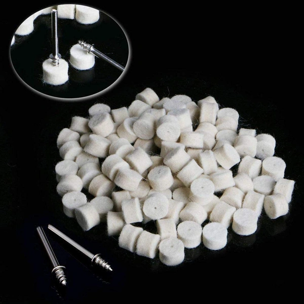 DIY Crafts 20 Pcs, Felt Pad+1x Mandrel, 20 Pcs, Felt Pad+1x Mandrel, 13mm Wool Felt Polishing Buffing Pad + 2 Shank Wheel Disk Sheets for Grindin(20 Pcs, Felt Pad+1x Mandrel) - 20 Pcs, Felt Pad+1x Mandrel