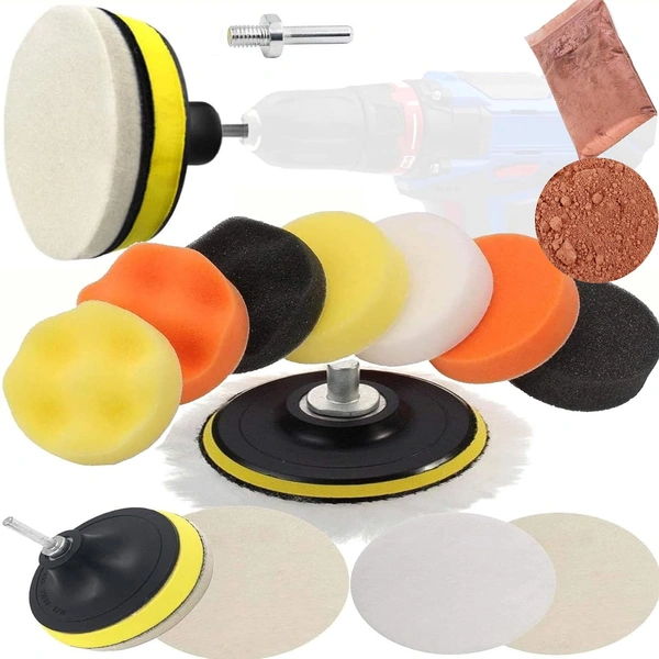 DIY Crafts 200 Grm, 2"Kit, Buffing Polishing Pad Kit 1" 2" 3" Kit 5/8"-11 Thread Backing Pad Adapters for Car Sanding, Polishing, Waxing, Sealing Glaze Cerium Oxide (200 Grm, 2"Kit) - 200 Grm, 2"Kit
