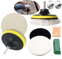 DIY Crafts Compound Drill Buffing Sponge Pads Kit Adhesive Backer Pad for Car Polishing Woolen Buffer, Wax Applicator, Cone Head and Grinding Head Car & Bike (7"inch 180mm Set/Kit, Multi Color) - 7"inch 180mm Set/Kit, Multi Color