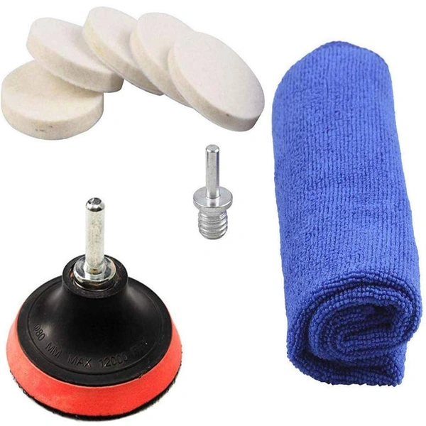 DIY Crafts 200 Grm Cerium Oxide, Ready Set, 3 Inch Set Cerium Oxide 1 x Self Adhesive Felt Pad 1 x Woollen Polishing Waxing Pad 1 x Backing Pad 1 x Universal Adapter (200 Grm Cerium Oxide, Ready Set) - 200 Grm Cerium Oxide, Ready Set