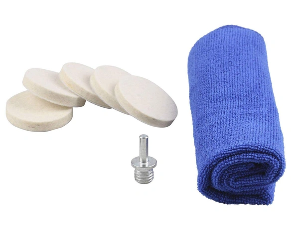 DIY Crafts 200 Grm Cerium Oxide, Ready Set, 3 Inch Set Cerium Oxide 1 x Self Adhesive Felt Pad 1 x Woollen Polishing Waxing Pad 1 x Backing Pad 1 x Universal Adapter (200 Grm Cerium Oxide, Ready Set) - 200 Grm Cerium Oxide, Ready Set